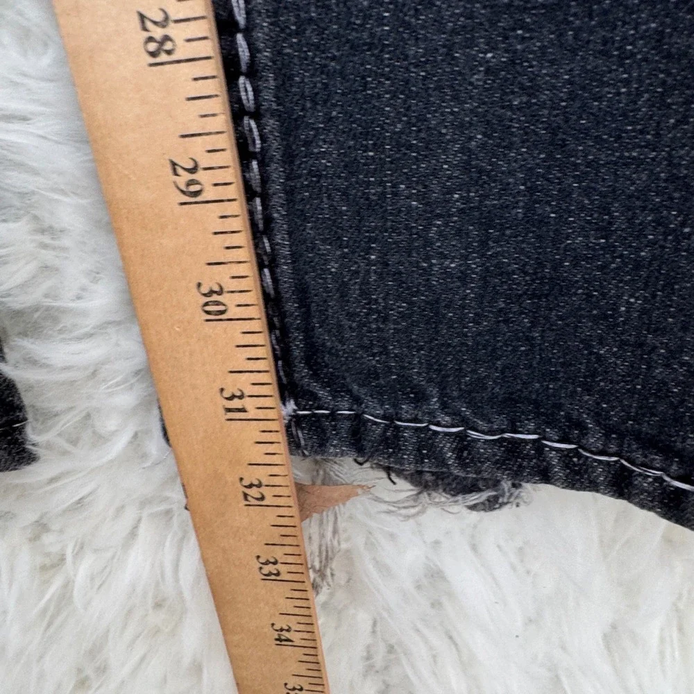 True Religion Mens Jeans Size 40 Black Straight Leg‎ Distressed Y2K USA *READ*